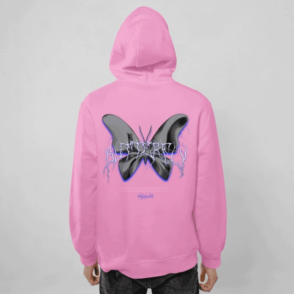 VOLTAGE BUTTERFLY HOODIE ⚡🦋 - pink, xl