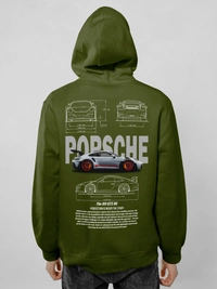 porsche 911 hoodie - green, xl