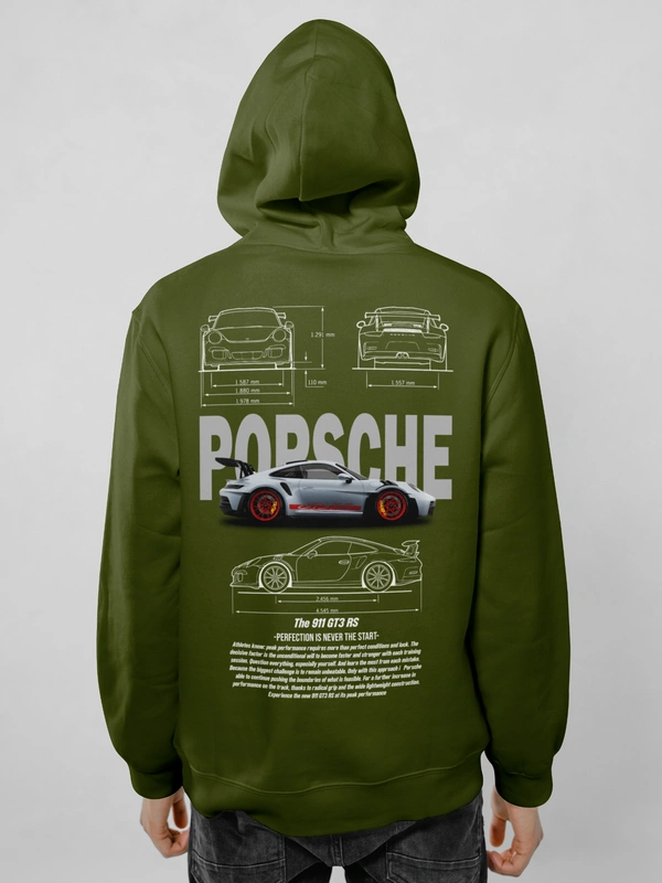 porsche 911 hoodie - green, xl