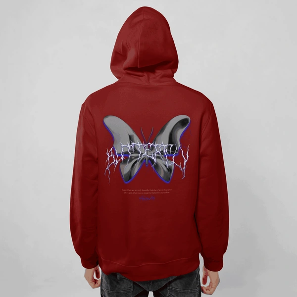 VOLTAGE BUTTERFLY HOODIE ⚡🦋 - maroon, l