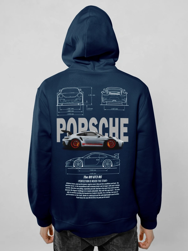 porsche 911 hoodie - navy blue, xxl