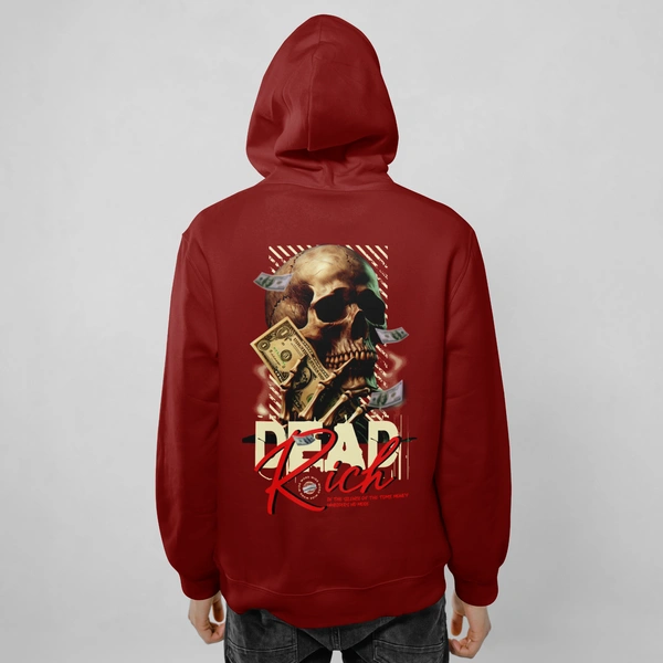 Dead Rich – Money Never Sleeps💀💸 - maroon, xxl