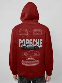 porsche 911 hoodie - maroon, s