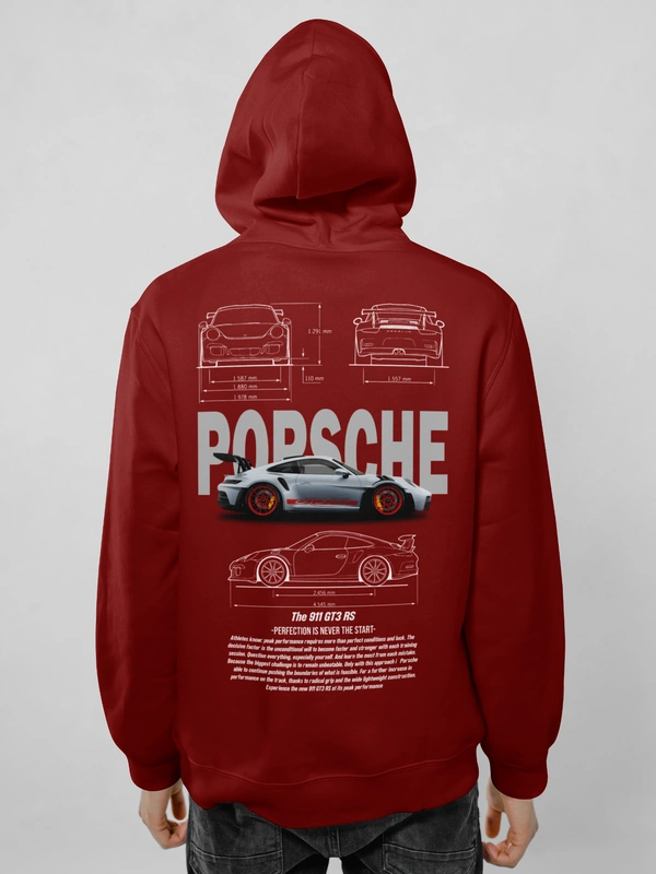 porsche 911 hoodie - maroon, s