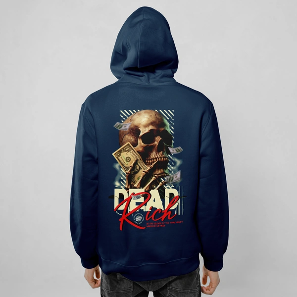 Dead Rich – Money Never Sleeps💀💸 - navy blue, xxl