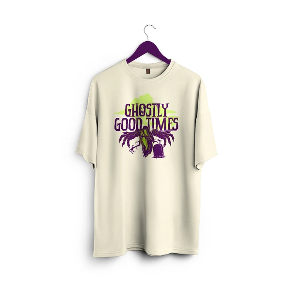 Ghostly Good Times - Spooky Vibes Tee - off white, m