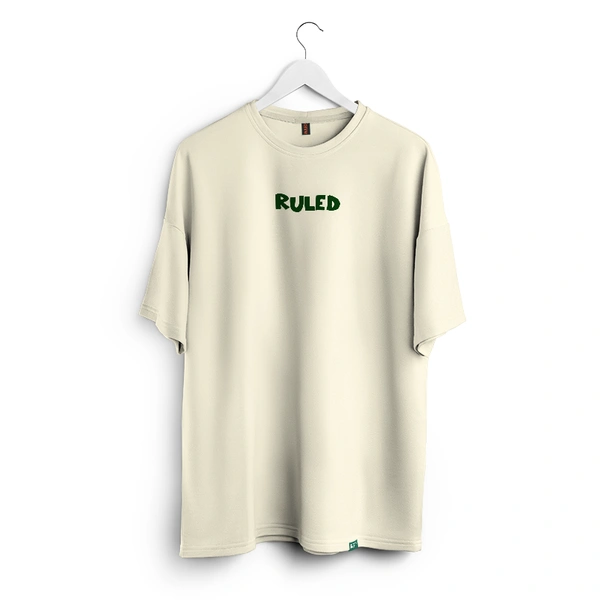 RULED White Graphic Streetwear T-Shirt – Hand-Drawn Abstract Doodle Art | RULED Oversized Tee - offwhite, xxl