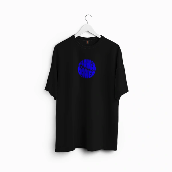 RULED Flower Power Oversized T-Shirt – Cream | Graphic Unisex Tee | Streetwear Style - black, m