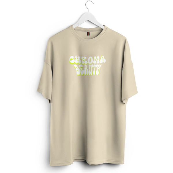 RULED Chroma Beauty Oversized T-Shirt –  Butterfly Edition - beige, m