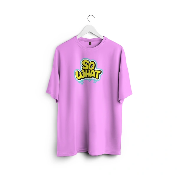 So What Oversized Graphic T-Shirt – Unisex Streetwear  - lavender, m