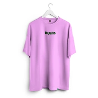 RULED White Graphic Streetwear T-Shirt – Hand-Drawn Abstract Doodle Art | RULED Oversized Tee - lavender, m
