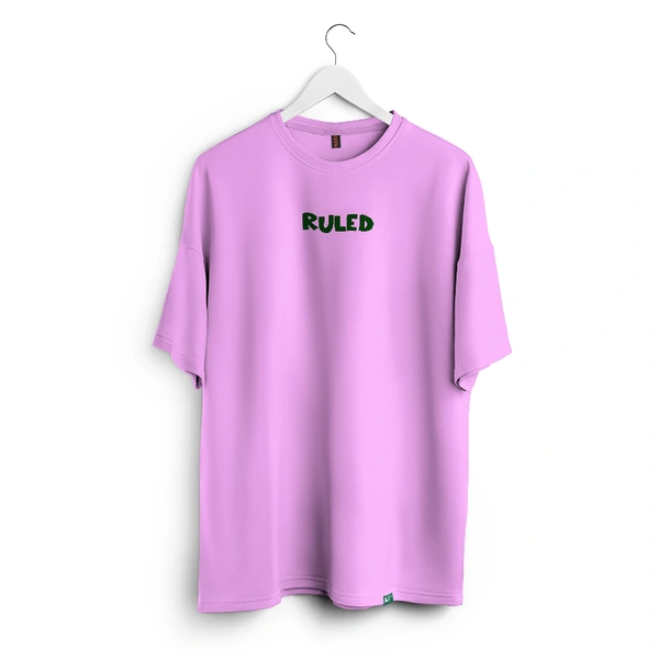 RULED White Graphic Streetwear T-Shirt – Hand-Drawn Abstract Doodle Art | RULED Oversized Tee - lavender, m