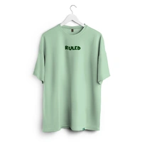 RULED White Graphic Streetwear T-Shirt – Hand-Drawn Abstract Doodle Art | RULED Oversized Tee - sage green, m