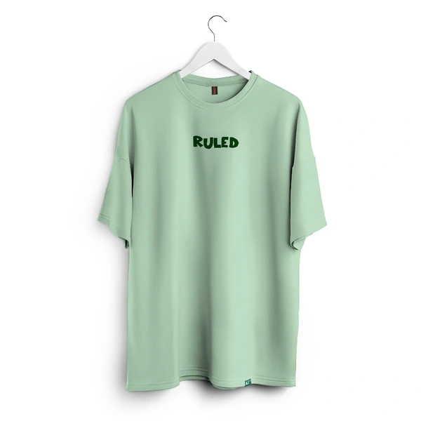 RULED White Graphic Streetwear T-Shirt – Hand-Drawn Abstract Doodle Art | RULED Oversized Tee - sage green, m