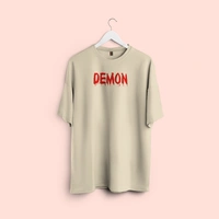 RULED Demon Lord – Flames of the Underworld Tee🔥💀😈 - beige, xl
