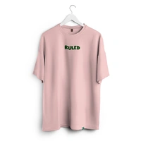 RULED White Graphic Streetwear T-Shirt – Hand-Drawn Abstract Doodle Art | RULED Oversized Tee - baby pink, l