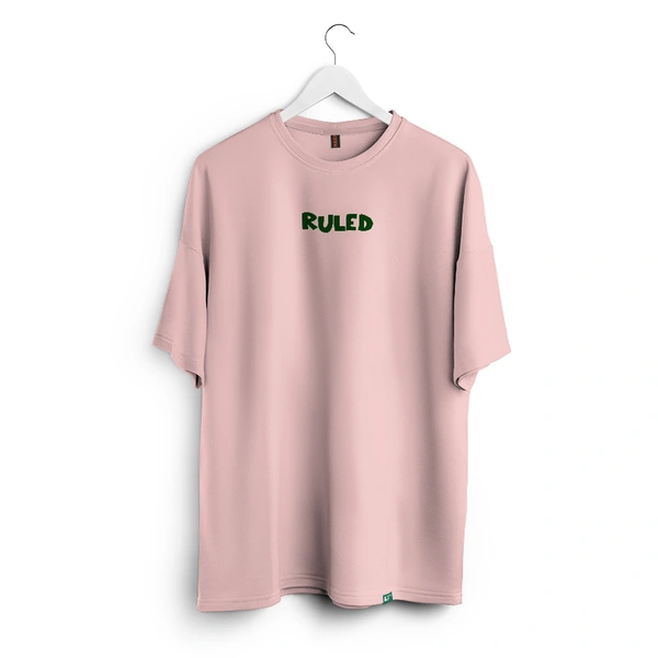 RULED White Graphic Streetwear T-Shirt – Hand-Drawn Abstract Doodle Art | RULED Oversized Tee - baby pink, l