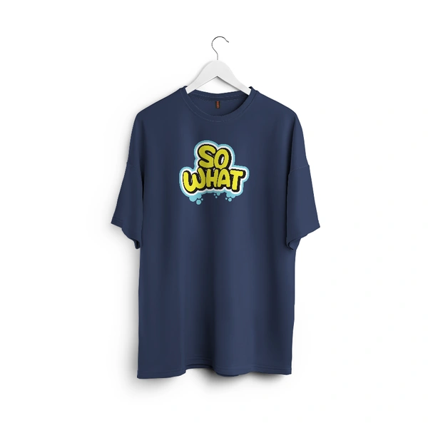 So What Oversized Graphic T-Shirt – Unisex Streetwear  - navy blue, l