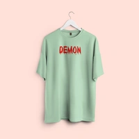 RULED Demon Lord – Flames of the Underworld Tee🔥💀😈 - sage green, s