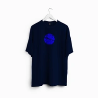 RULED Flower Power Oversized T-Shirt – Cream | Graphic Unisex Tee | Streetwear Style - navy blue, s
