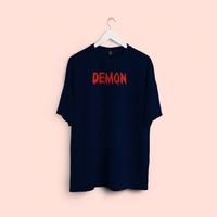 RULED Demon Lord – Flames of the Underworld Tee🔥💀😈 - navy blue, m