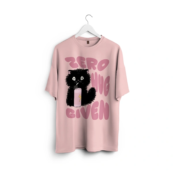 RULED Zero Hug Given Oversized T-Shirt India – ruled  - baby pink, s