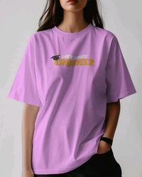 Last Minute Engineer Drop Shoulder Oversized Unisex Tshirt  - Lavender Rose, S