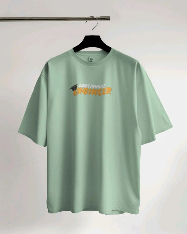 Last Minute Engineer Drop Shoulder Oversized Unisex Tshirt  - green, S