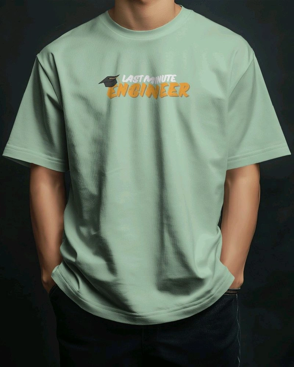 Last Minute Engineer Drop Shoulder Oversized Unisex Tshirt  - green, S