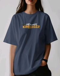 Last Minute Engineer Drop Shoulder Oversized Unisex Tshirt  - navy blue, S