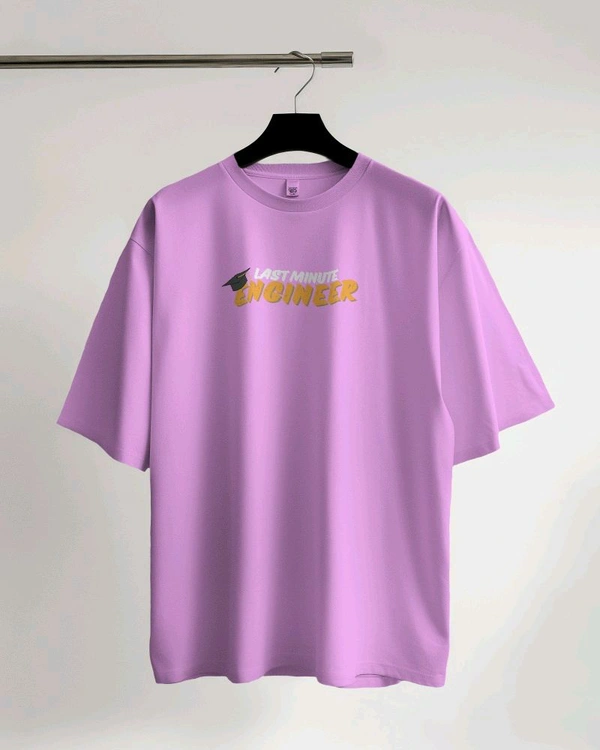 Last Minute Engineer Drop Shoulder Oversized Unisex Tshirt  - Lavender Rose, M