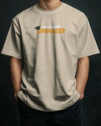 Last Minute Engineer Drop Shoulder Oversized Unisex Tshirt  - beige, M