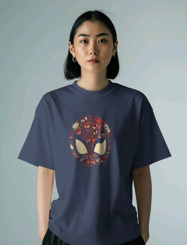 Spidey Oversized Tshirt  - Navy blue, L