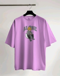 Alone Anime Oversized Tshirt  - Lavender, S