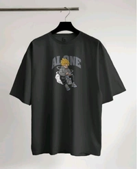 Alone Anime Oversized Tshirt  - black, L