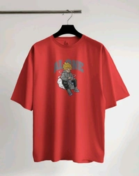 Alone Anime Oversized Tshirt  - red, Xl