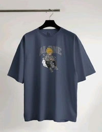 Alone Anime Oversized Tshirt  - Navy blue, Xl