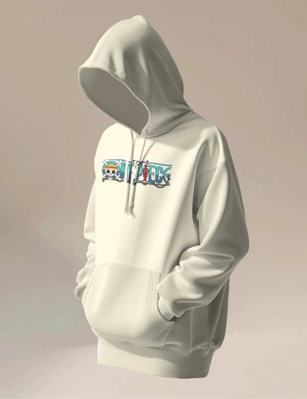 ONE PIECE hoodie  - off white, L