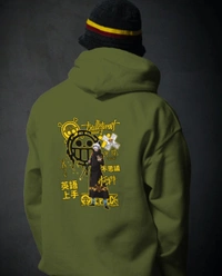 ONE PIECE hoodie  - army green, Xl