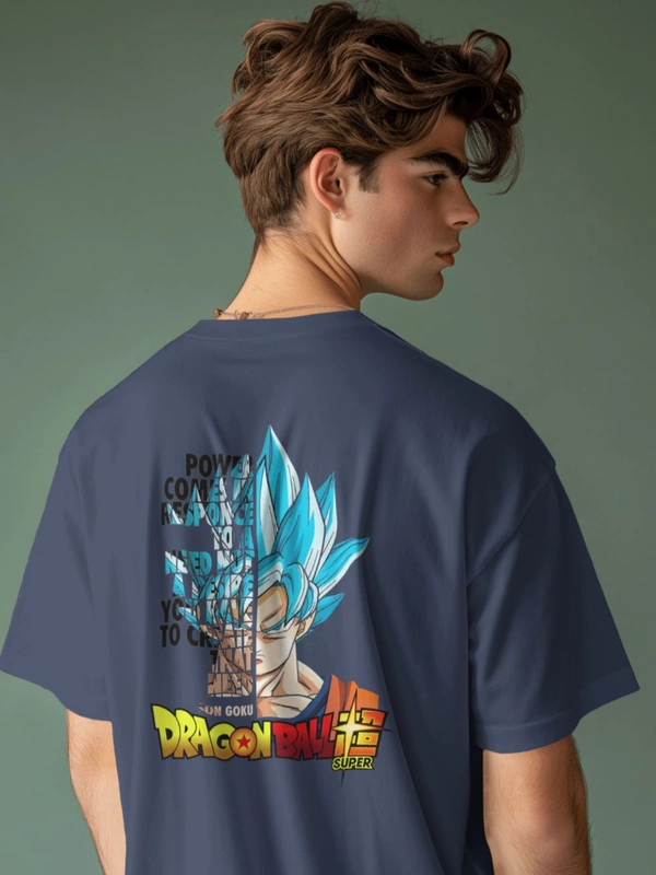 Dragon Ball Oversized Tshirt  - Navy blue, Xl