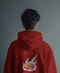 Ruled  Attack On Titan Hoodie  - Maroon, S