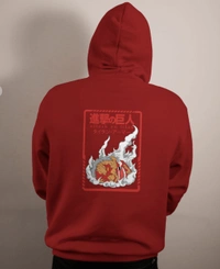 Ruled  Attack On Titan Hoodie  - Maroon, M