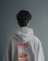 Ruled  Attack On Titan Hoodie  - grey, L