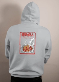 Ruled  Attack On Titan Hoodie  - grey, L