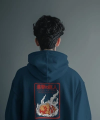 Ruled  Attack On Titan Hoodie  - Blue Whale, L