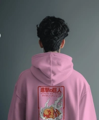 Ruled  Attack On Titan Hoodie  - Pink, Xl