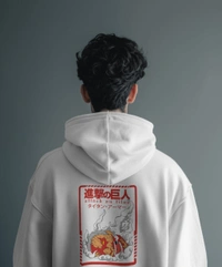 Ruled  Attack On Titan Hoodie  - White, Xl