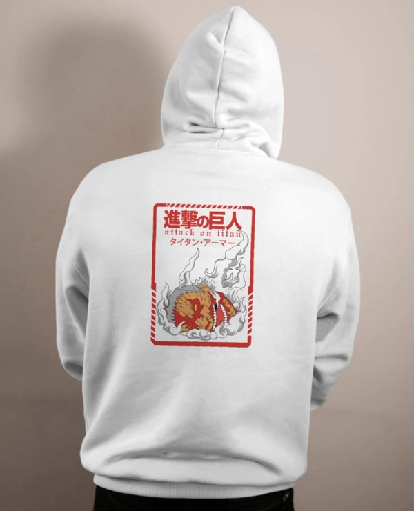Ruled  Attack On Titan Hoodie  - White, Xl