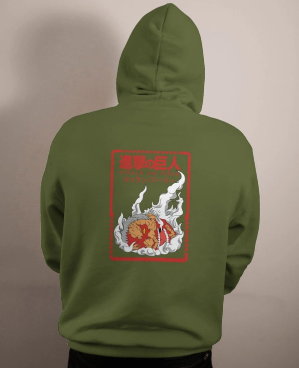 Ruled  Attack On Titan Hoodie  - army green, Xl