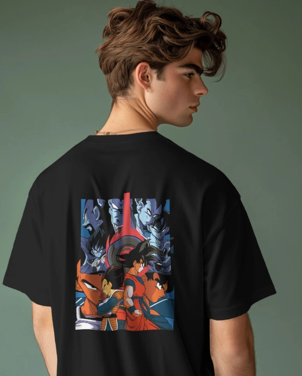 GOKU Oversized Drop shoulder Tshirt  - Black, S